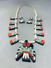 EARLY 1900'S VERY RARE VINTAGE SANTO DOMINGO TURQUOISE NECKLACE INLAY picture