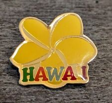 State Of Hawaii Yellow Plumeria Tropical Flower Souvenir Lapel Pin picture