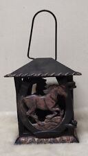 Cast Iron Japanese Horse Horseshoe Lucky Lantern Garden Lamp Rearing Rare picture