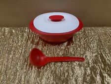 New UNIQUE Tupperware Legacy Rice and Soup Server Bowl w Scoop 1.8L Red Color picture