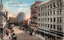 Vintage Postcard View of Mesa Avenue Heart of El Paso Texas TX 1917         3306 picture