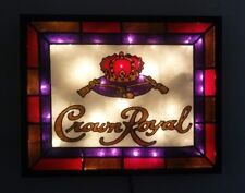Crown Royal  Inspired Bar Sign Stained Glass Look Lighted Hand Painted picture