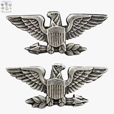 ✬LUX✬ WWII US COLONEL & CAPTAIN INSIGNIA “WAR 🦅 EAGLES” LUXENBERG STERLING   #2 picture