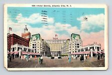 Hotel Dennis Atlantic City New Jersey Street View American Flags PM Postcard picture