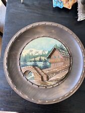 Vintage French Wood And Hand Painted Souvenir Plate picture