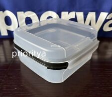 Tupperware Modular Mates Square Signature Line Container #1 Hinged Lid Clear New picture