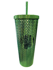 Starbucks Metallic Green Studded Bling 24 oz Tumbler Cold Cup- 710 ML or 24 OZ picture