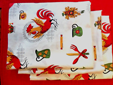 3 Vintage Feed Sack Rooster & County Items  45