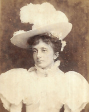 Victorian Cabinet Card Photo Beautiful Woman Fashion Hat Neale Nottingham picture