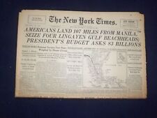 1945 JAN 10 NEW YORK TIMES - AMERICANS LAND 107 MILES FROM MANILA - NP 6648 picture
