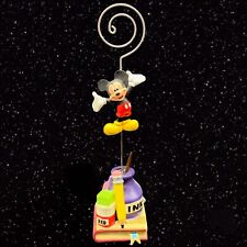 Disney Mickey Mouse Photo Holder Resin Wire 7”T 1.5”W picture