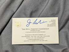 Senator Joe Lieberman Autograph signed business card  picture