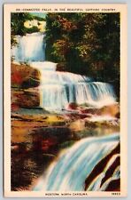 North Carolina Connestee Falls Sapphire Country Scenic Landmark Linen Postcard picture