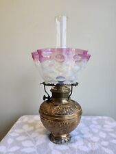 Antique Victorian Brass  Bradley Hubbard Oil Lamp  picture