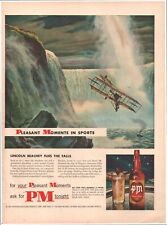 1952 PM Blended Whiskey Niagara Falls Plane Vintage Original Magazine Print Ad picture