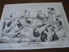 1894 Original POLITICAL CARTOON - Prehistoric People CRICKET MATCH at STONEHENGE picture