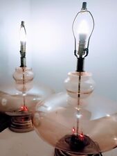 Rare Vintage 70s Flickering Flame Lamps Translucent Glass 3 Switch Retro MCM  picture