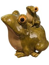 Vintage Otagiri Merchantile Japan 1980 Green Frog Ceramic Piggy Bank Frogs  picture