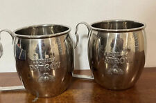 2 Patron Tequila Mule Mugs Stainless Steel Moscow Cup Metal Embossed w Bee Logo picture