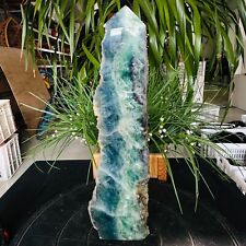 4.73LB TOP Natural fluorite quartz carved obelisk crystal wand point healing picture