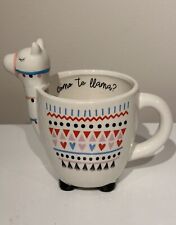 Llama White Ceramic Coffee Tea Mugs Tri-Coastal Design 