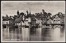 Luzern (Lucerne) Switzerland RPPC 1935 - Cityscape View Real Photo Postcard picture