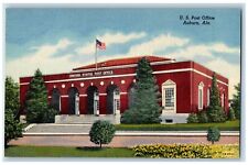 Auburn Alabama Postcard US Post Office Exterior Building c1940 Vintage Antique picture