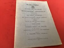 City of Sheffield Material for history of Wincobank 1523~1750~~1922 book picture