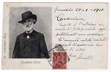GIUSEPPE VERDI POSTCARD POSTALLY USED THE DAY BEFORE HIS DEATH, JANUARY 26, 1901 picture