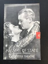 1952 Affairs of State Theatre Programme Coral Browne Wilfred Hyde White picture