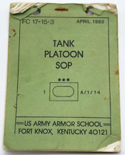 US Army Tank Platoon SOP 1985 Fort Knox Armor School picture