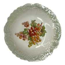 Vintage Green & Red Grape Decorative Bowl White & Green picture