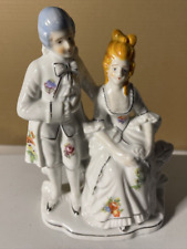 Vintage Hand Painted Victorian Colonial Couple Porcelain Figurine Japan 6.5