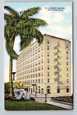 Brownsville TX-Texas, El Jardin Hotel, Antique Vintage Souvenir Postcard picture