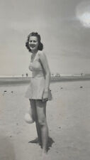 Vintage Original Photograph Pretty Girl Poses Nice Legs Nice Bathing Suit Nice.. picture