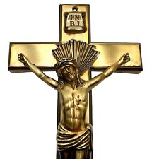 Vintage Parsons Gold Color Wall Crucifix Cross Religious Casket Hardware 14
