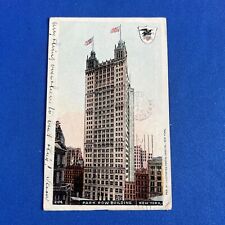 US Postcard Park Row Building NYC To Belfast Ireland Used Stamp Uncancelled #H33 picture