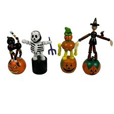 Vintage Halloween Push Up Collapsible Dancing Puppet Toys Set of 4 picture