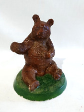 Vintage Ceramic Hand Painted Sitting Brown Grizzly Bear Figurine C 1939 picture