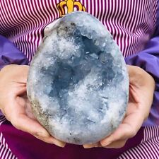 1440G Natural Beautiful Blue Celestite Crystal Geode Cave Mineral Specimen 590 picture