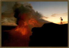 Powerful Kilauea Volcano erupts with fiery lava. postcard picture