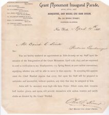 1897 Ulysses S. Grant Monument (Grant’s Tomb) Signed Inaugural Parade Invitation picture