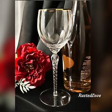 Lenox Citation Gold Trim Wine Glass OPTIC Bowl Vintage Lenox Wine Glass - 1 * picture