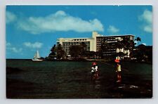 Hawaii Naniloa Hotel Scenic Tropical Coastline Beachfront Chrome Postcard picture