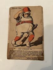 Victorian Baseball Trade Card Struck Out Ballston Spa New York Frank & Levi picture