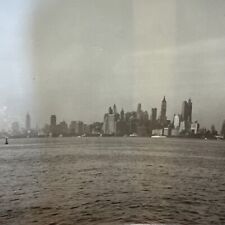 VINTAGE PHOTO New York City Skyline From Boat To Statue Of Liberty 1938 Original picture