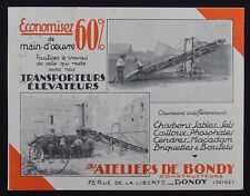 CPA advertising postcard 1924 BONDY WORKSHOPS Seine lifts picture
