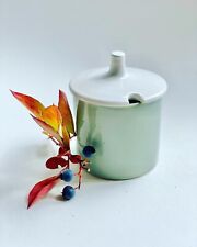 Poole Pottery Preserve Pot Twin Tone Green & Grey 1950's picture