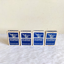 Antique 601 Eagle Plastic Coated Old Playing Cards Belgium Set of 4 Rare CB786 picture