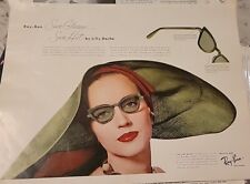 1952 Ray-Ban Womens Sunglasses Lilly Dache Sun Hat Vintage ad picture